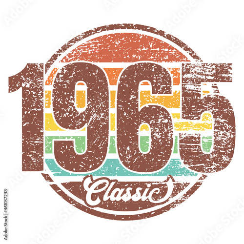 Classic 1965, Born in 1965 vintage birthday typography design for T-shirt