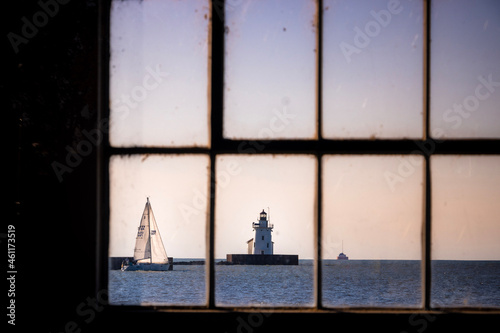 Lighthouse view from a window - Cleveland, OH