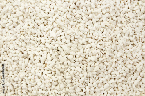 Top view of white perlite for potting cactus or succulent and ornamental plant.