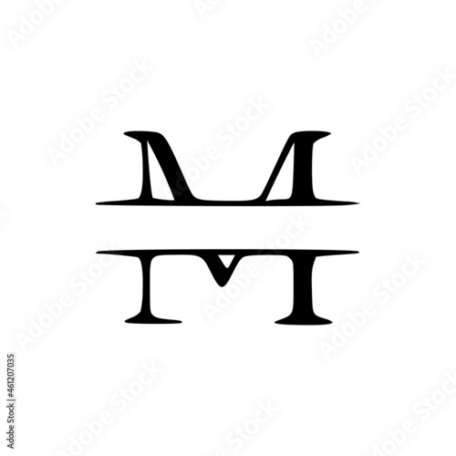 letter m elegant personalized monogram, name initial clip art
