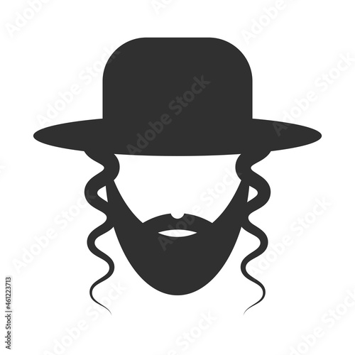 Rabbi icon in trendy design style. Jew icon on a white background. rabbi vector icon simple and modern flat symbol for website, mobile, logo, app.