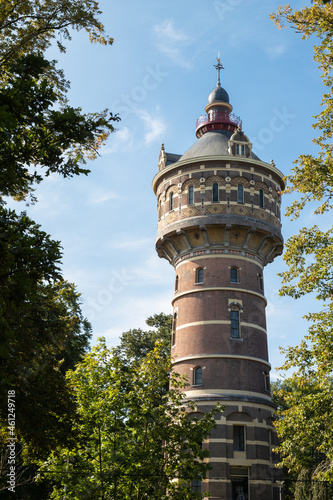 Water tower in the city of Deventer built in 1892 designed by the city architect of Deventer J.A. Mulock Houwer.