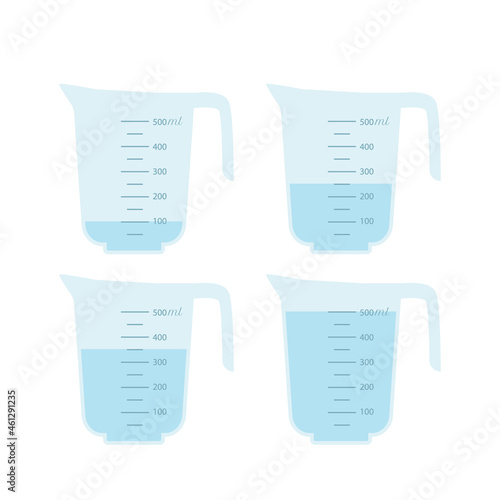 Large 0.5 liter measuring beaker. vector illustration