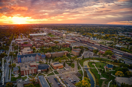 Aerial View of a large Public University in Grand Forks, North Dakota