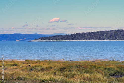 St. Laurent River viewed from Kamouraska, in front of Ile aux Corneilles