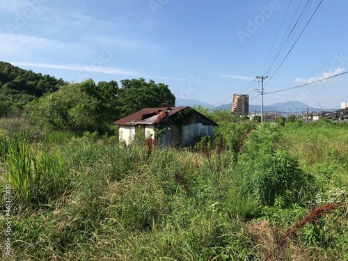 荒れ地と朽ち果てた小屋