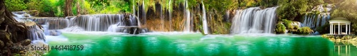 panorama of waterfalls and water