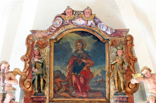 St. Elizabeth, altarpiece on the altar of the Holy Trinity in the parish Church of the Visitation of the Virgin Mary in Vinagora, Croatia