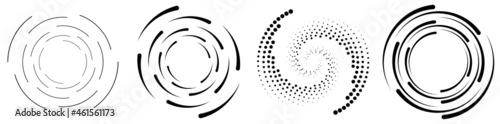 Spiral, swirl ,twirl circular, concentric element. Whirlpool, whirlwind cycle loop effect shape