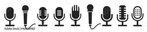Microphone vector icon on white background