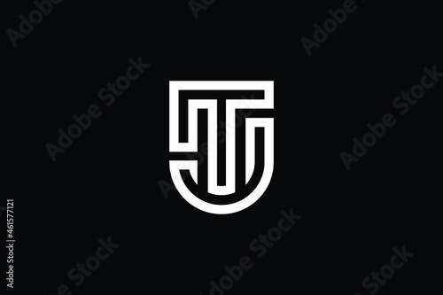 TJ logo letter design on luxury background. JT logo monogram initials letter concept. TJ icon logo design. JT elegant and Professional letter icon design on black background. T J JT TJ