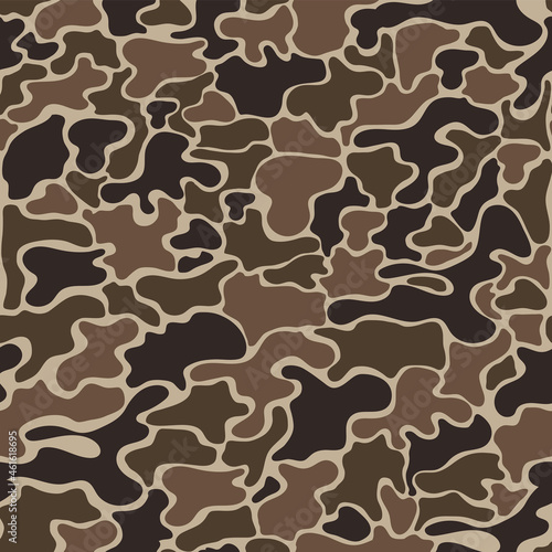 seamless pattern army camo brown color