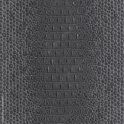 Genuine caiman leather. Gray crocodile skin texture for background. 3D-rendering