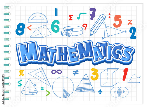 Doodle math formula on notebook page