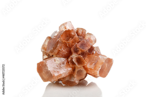 Macro mineral stone Aragonite on a black background