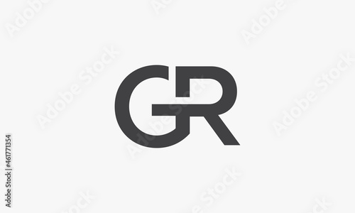 GR logo letter isolated on white background.