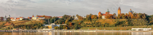 panoramic view of the boulevard and old town in Płock