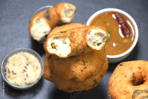 Image of Vada or bada is a category of savoury fried snacks from India 