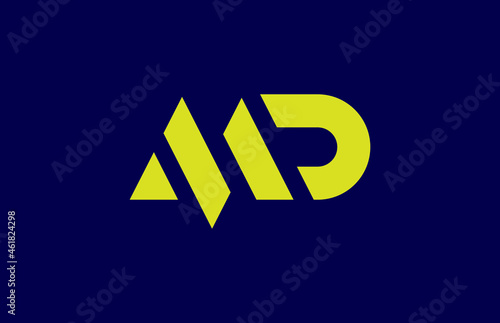 combination of alphabet letter m and d, md logo design