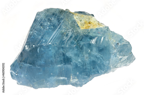 aquamarine crystal from Vietnam isolated on white background