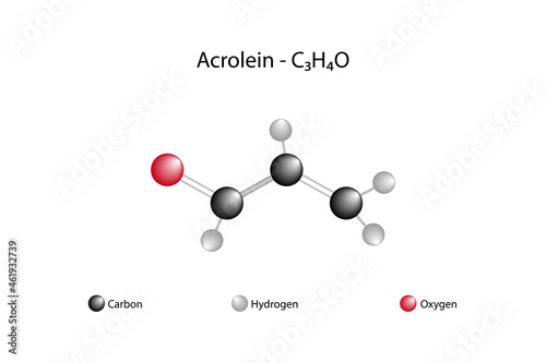 Molecular formula of acrolein. Acrolein, the smallest unsaturated aldehyde. It is a colorless liquid with a pungent odour.