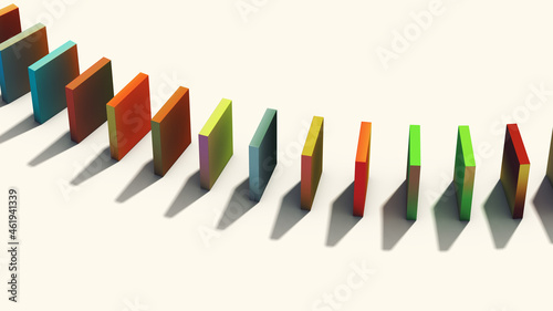 Abstract array of multi-colored blocks on a bright background