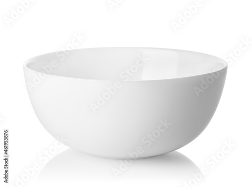 clean empty white ceramic bowl isolated with clipping path