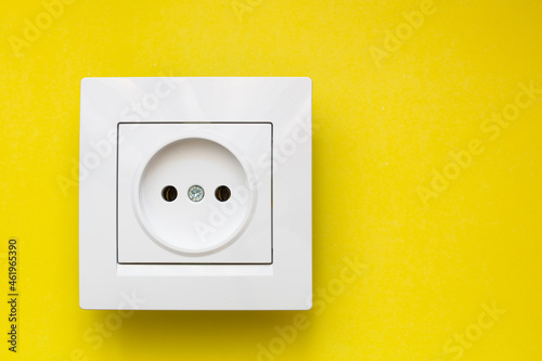 white socket on yellow background