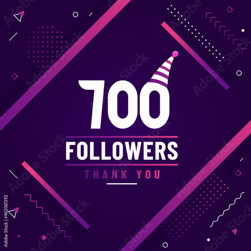 Thank you 700 followers celebration modern colorful design.