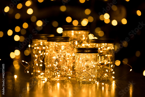 mason jar with lights