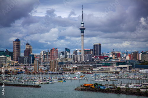 Auckalnd Nowa Zelandia widok na port