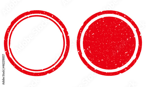 かすれた円形のはんこフレーム 赤 Stamp Frame