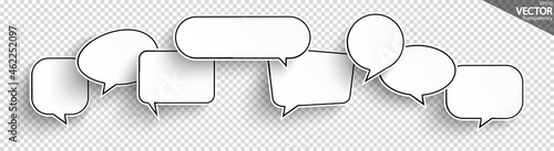 speech bubbles with shadow row