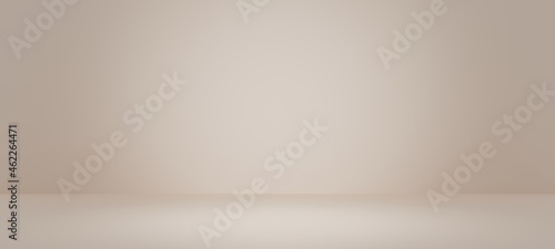 Abstract pastel light yellow color and redial gradient background with white table backdrops display product design. Empty studio beige room for showing. Blur 3D render podium stage vector texture