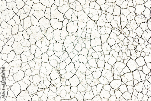 Black cracks on a white wall, texture background
