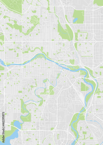 City map Calgary, color detailed plan, vector illustration