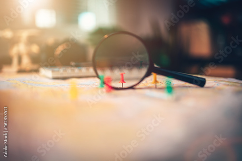 magnifying glass on table