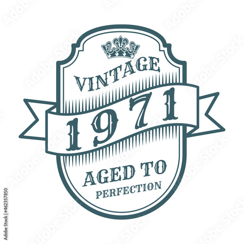 vintage 1971 Aged to perfection, 1971 birthday typography design for T-shirt