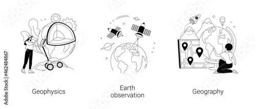 Planetary science abstract concept vector illustrations.
