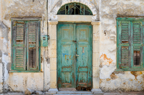 old wooden door in Greece