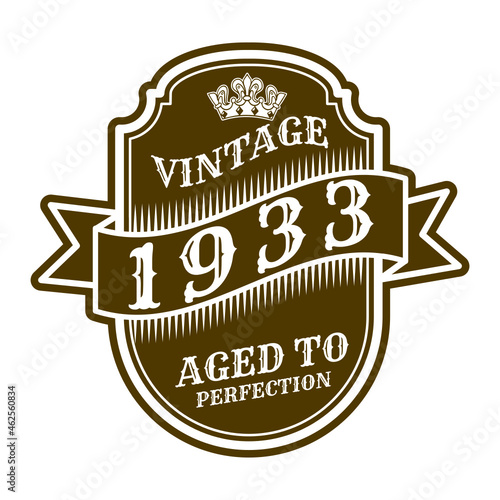 vintage 1933 Aged to perfection, 1933 birthday typography design for T-shirt