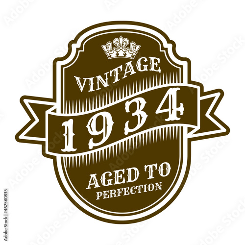 vintage 1934 Aged to perfection, 1934 birthday typography design for T-shirt