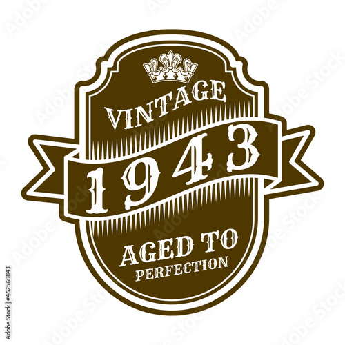 vintage 1943 Aged to perfection, 1943 birthday typography design for T-shirt