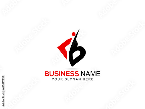Abstract letter B logo design. Initial b bb vector element. Letter B Icon Logo with Modern Red and Black Color With White Background