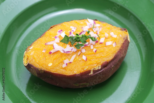 coconut kau kau is a papua new guinean baked sweet potato with coconut cream.