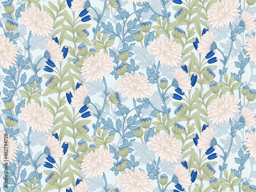 Floral Pattern in William Morris Style