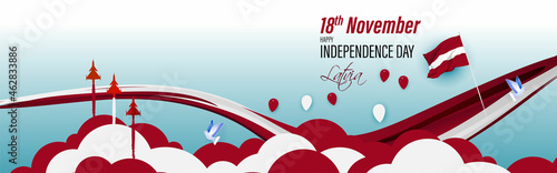 Vector illustration of happy Latvia independence day