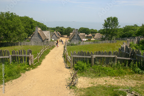 A Colonial Recreation of the Pilgrim Puritan Colony in Massachusetts
