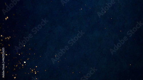 background texture blue with pieces of gold scattered around the edges