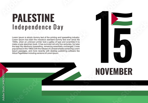Congratulatory design for November 15, Palestine Independence Day. Pray for palestine t shirt design, vector illustration template isolated on white background